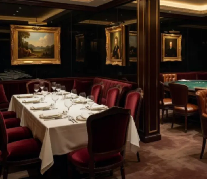 VIP lounge adjacent to Bellnoora banquet space with poker and roulette tables