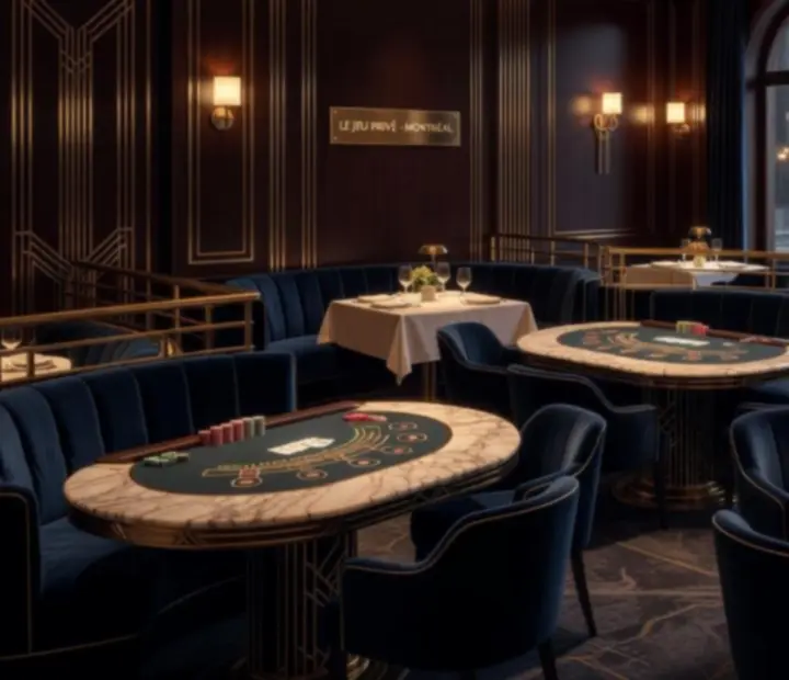 Bellnoora VIP private salon in Montreal with roulette and card tables