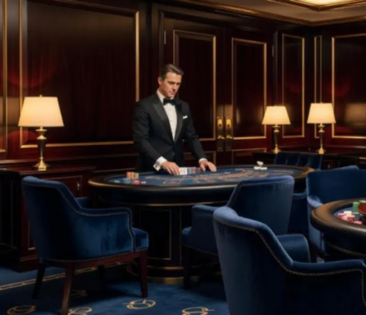 Private VIP lounge with roulette and card tables